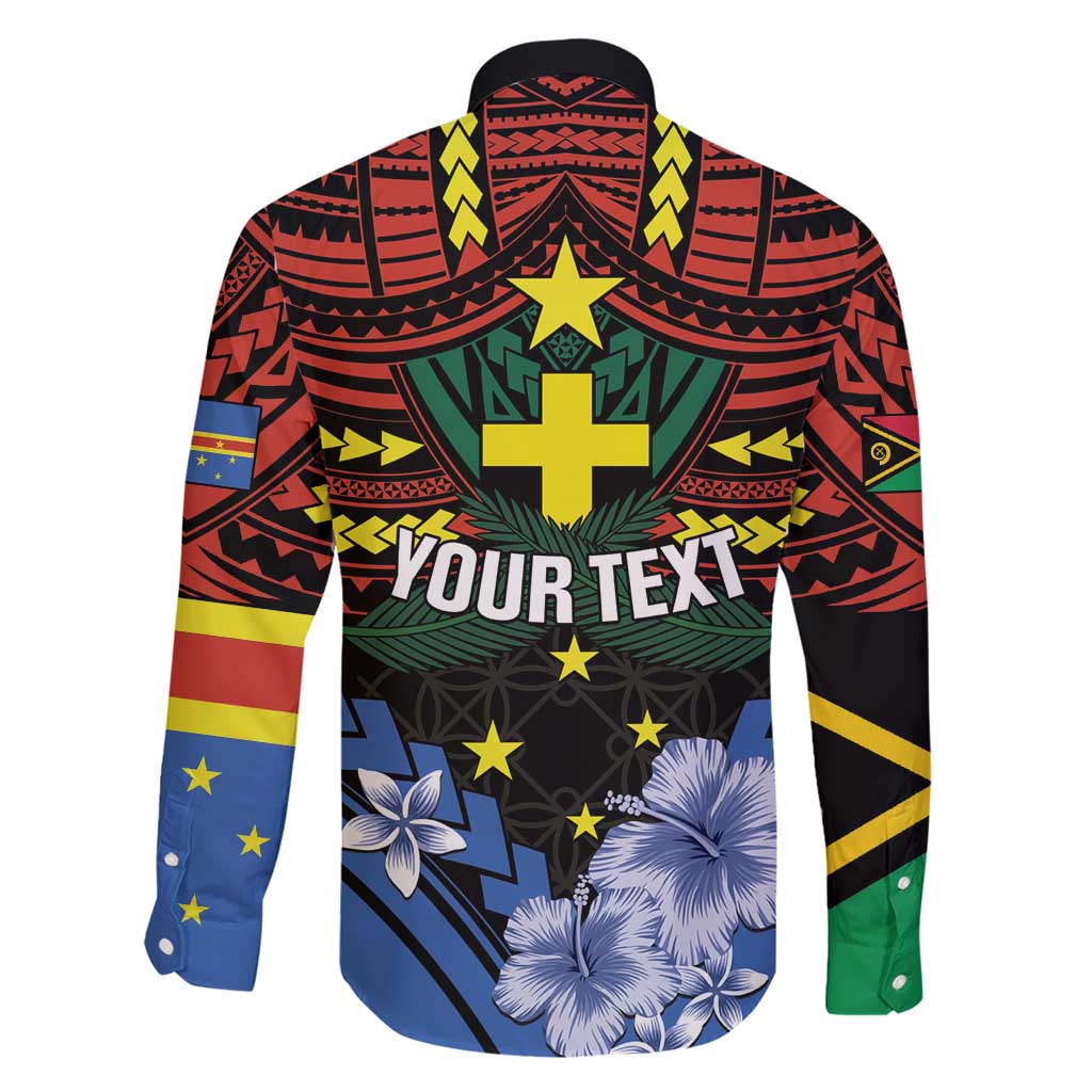 Personalised Vanuatu Tafea Province Family Matching Short Sleeve Bodycon Dress and Hawaiian Shirt Unique Tropical Tribal Pattern LT01 - Polynesian Pride