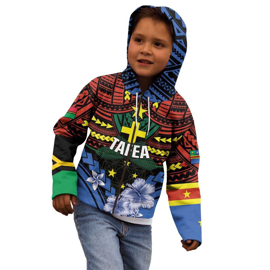 Personalised Vanuatu Tafea Province Kid Hoodie Unique Tropical Tribal Pattern