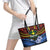 Personalised Vanuatu Tafea Province Leather Tote Bag Unique Tropical Tribal Pattern