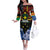 Personalised Vanuatu Tafea Province Off The Shoulder Long Sleeve Dress Unique Tropical Tribal Pattern