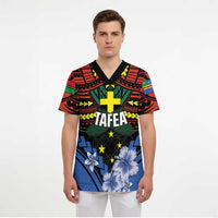 Personalised Vanuatu Tafea Province Scrub Top Unique Tropical Tribal Pattern - Polynesian Pride