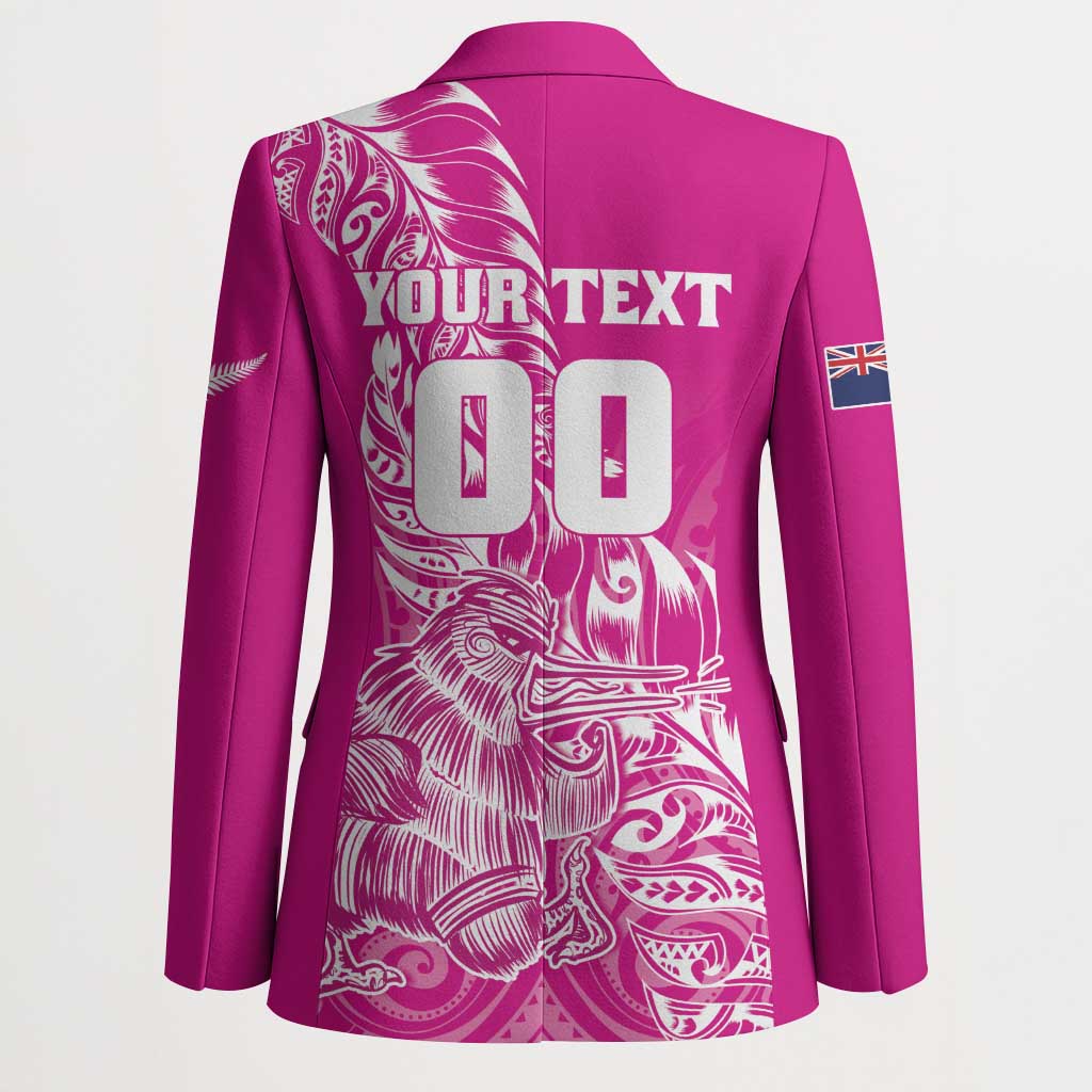 Custom New Zealand Rugby Silver Fern Blazer Aotearoa Kiwi Maori Pink Version - Polynesian Pride