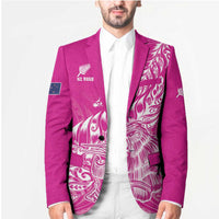 Custom New Zealand Rugby Silver Fern Blazer Aotearoa Kiwi Maori Pink Version - Polynesian Pride