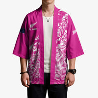 Custom New Zealand Rugby Silver Fern Kimono Aotearoa Kiwi Maori Pink Version - Polynesian Pride