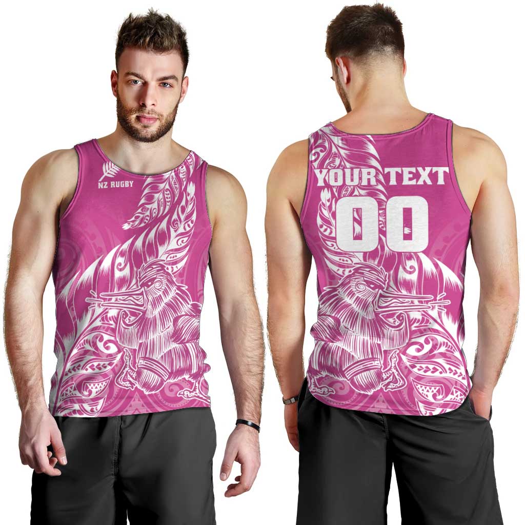 Custom New Zealand Rugby Silver Fern Men Tank Top Aotearoa Kiwi Maori Pink Version - Polynesian Pride