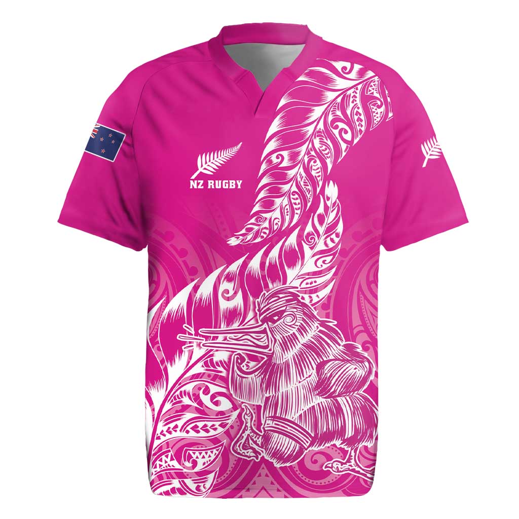 Custom New Zealand Rugby Silver Fern Rugby Jersey Aotearoa Kiwi Maori Pink Version - Polynesian Pride