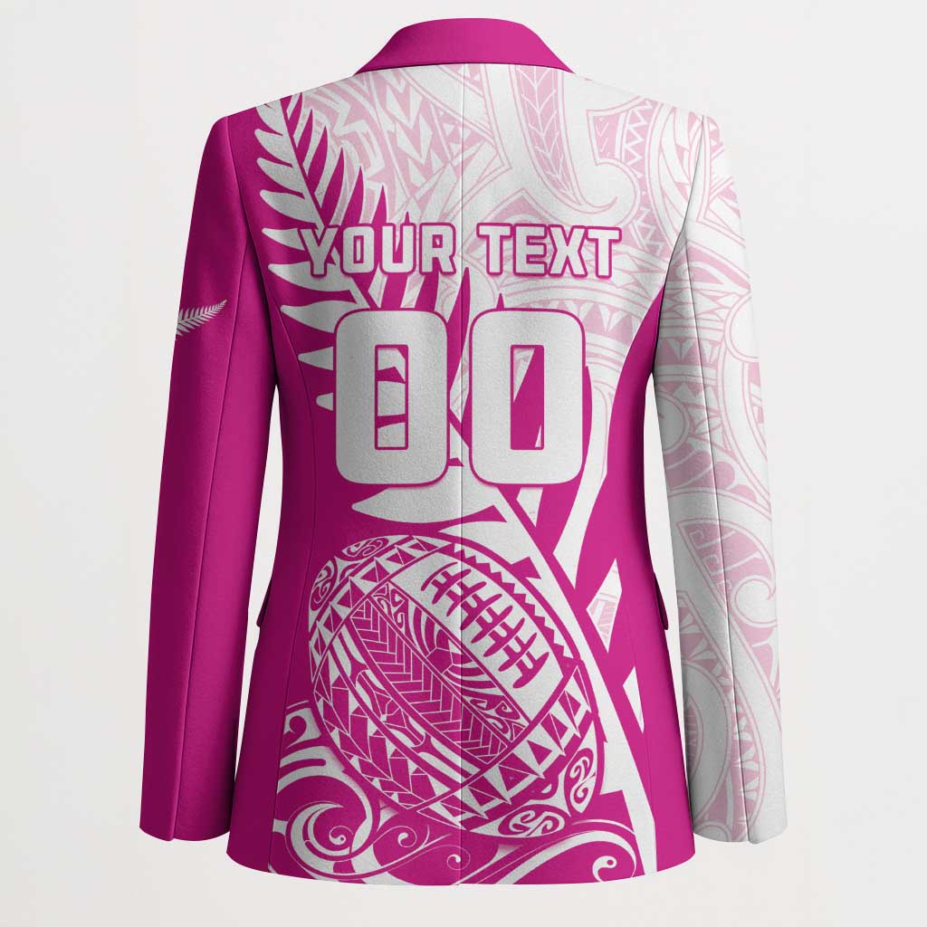 Custom New Zealand Rugby Silver Fern Blazer Aotearoa Maori Pink Version - Polynesian Pride