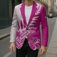 Custom New Zealand Rugby Silver Fern Blazer Aotearoa Maori Pink Version - Polynesian Pride