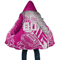 Custom New Zealand Rugby Silver Fern Cloak Aotearoa Maori Pink Version - Polynesian Pride