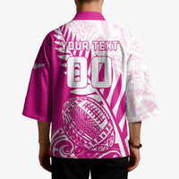 Custom New Zealand Rugby Silver Fern Kimono Aotearoa Maori Pink Version - Polynesian Pride