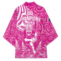 New Zealand Silver Fern Rugby All Pink Kimono Maori Tiki Player With Ta Moko Tribal - Polynesian Pride