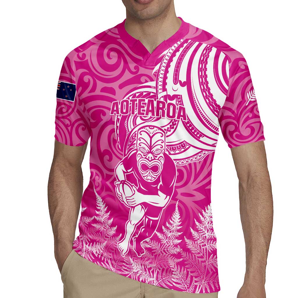 New Zealand Silver Fern Rugby All Pink Rugby Jersey Maori Tiki Player With Ta Moko Tribal - Polynesian Pride