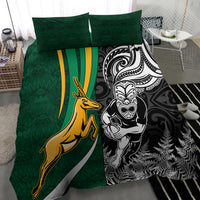 New Zealand and South Africa Rugby Bedding Set Silver Fern Protea Pattern World Cup 2023 LT01 - Polynesian Pride