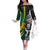 Custom New Zealand and South Africa Rugby Family Matching Off Shoulder Long Sleeve Dress and Hawaiian Shirt Silver Fern Protea Pattern World Cup 2023 LT01 Mom's Dress Art - Polynesian Pride