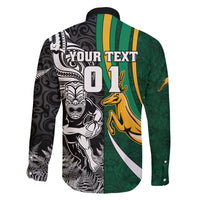 Custom New Zealand and South Africa Rugby Family Matching Tank Maxi Dress and Hawaiian Shirt Silver Fern Protea Pattern World Cup 2023 LT01 - Polynesian Pride