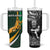 New Zealand and South Africa Rugby Tumbler With Handle Silver Fern Protea Pattern