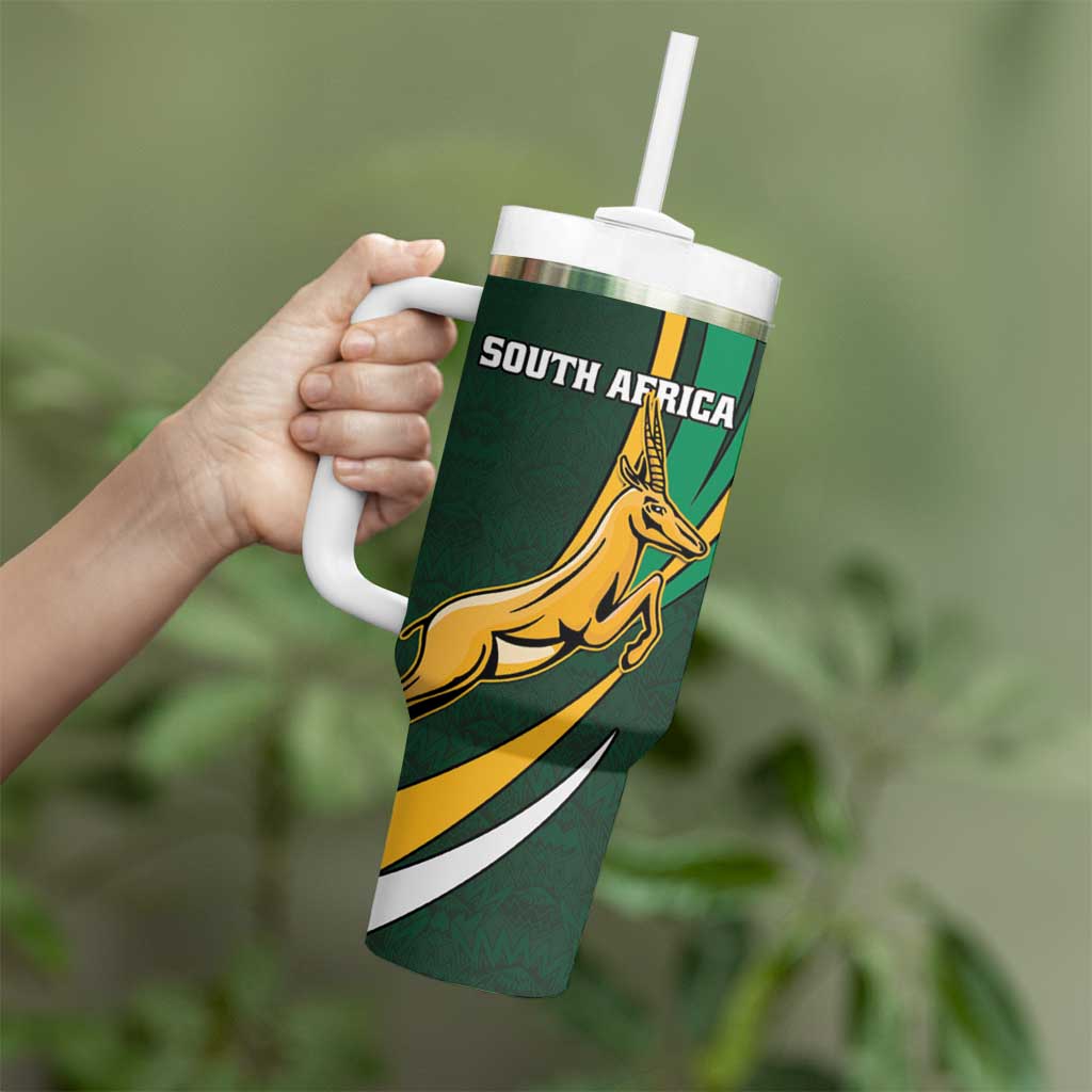 New Zealand and South Africa Rugby Tumbler With Handle Silver Fern Protea Pattern