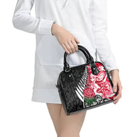New Zealand and England Rugby Shoulder Handbag Silver Fern With Red Rose World Cup 2023 LT01 - Polynesian Pride