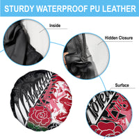 New Zealand and England Rugby Spare Tire Cover Silver Fern With Red Rose World Cup 2023 LT01 - Polynesian Pride