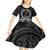 Personalised Toitu Te Tiriti Aotearoa Silver Fern Kid Short Sleeve Dress New Zealand Maori Pattern