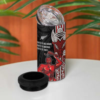 Toitu Te Reo Maori Toitu Te Whenua Toitu Te Tiriti 4 in 1 Can Cooler Tumbler Maori Warrior