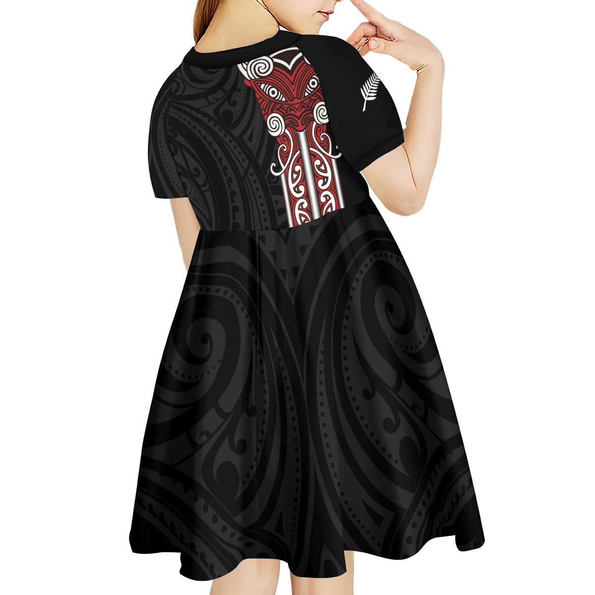 Toitu Te Reo Maori Toitu Te Whenua Toitu Te Tiriti Kid Short Sleeve Dress Maori Warrior New Zealand LT01 - Polynesian Pride