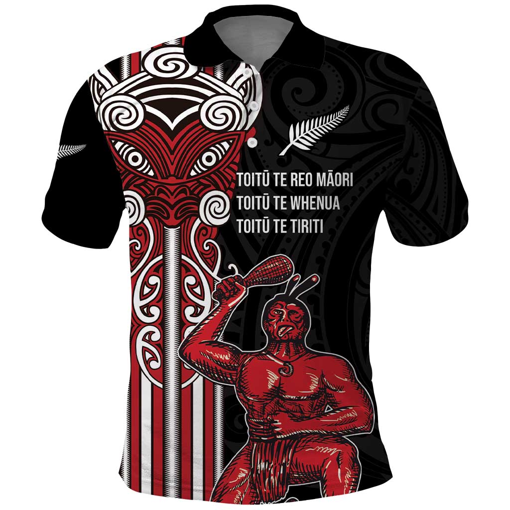 Toitu Te Reo Maori Toitu Te Whenua Toitu Te Tiriti Polo Shirt Maori Warrior New Zealand