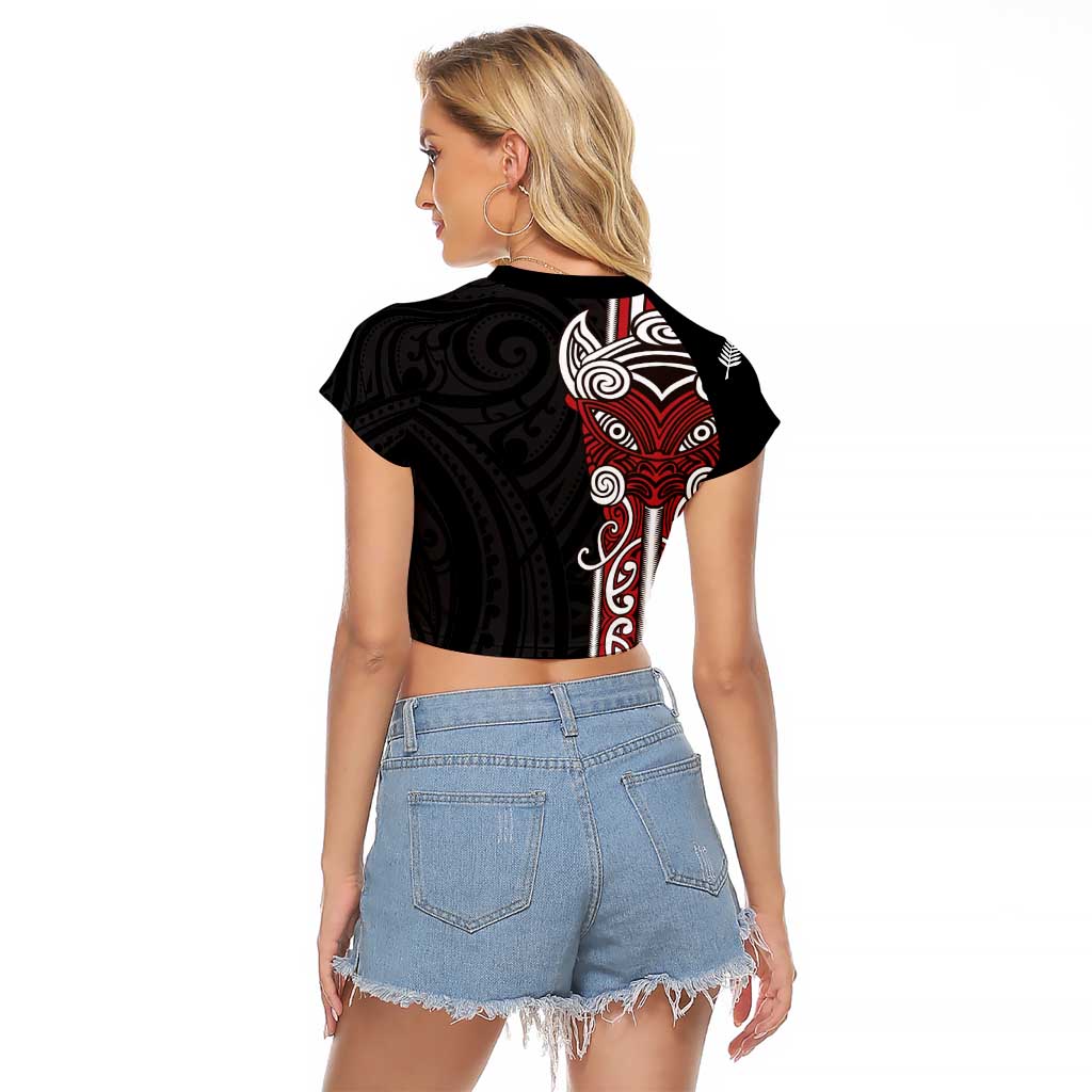 Toitu Te Reo Maori Toitu Te Whenua Toitu Te Tiriti Raglan Cropped T Shirt Maori Warrior New Zealand LT01 - Polynesian Pride