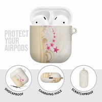 Beige Frangipani Sea Shell AirPods Case Starfish Polynesian Pattern - Polynesian Pride