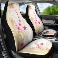 Beige Frangipani Sea Shell Car Seat Cover Starfish Polynesian Pattern - Polynesian Pride
