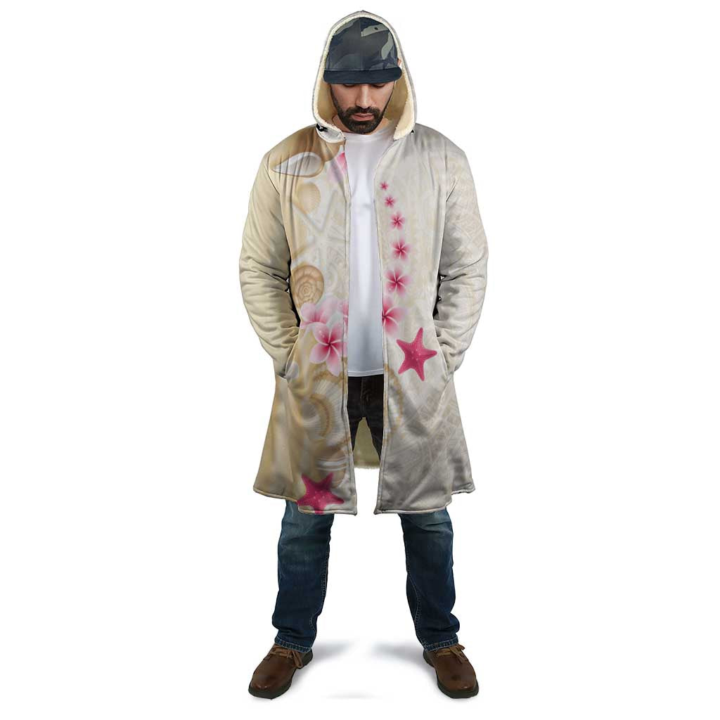 Beige Frangipani Sea Shell Cloak Starfish Polynesian Pattern - Polynesian Pride