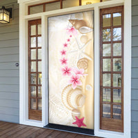 Beige Frangipani Sea Shell Door Cover Starfish Polynesian Pattern - Polynesian Pride
