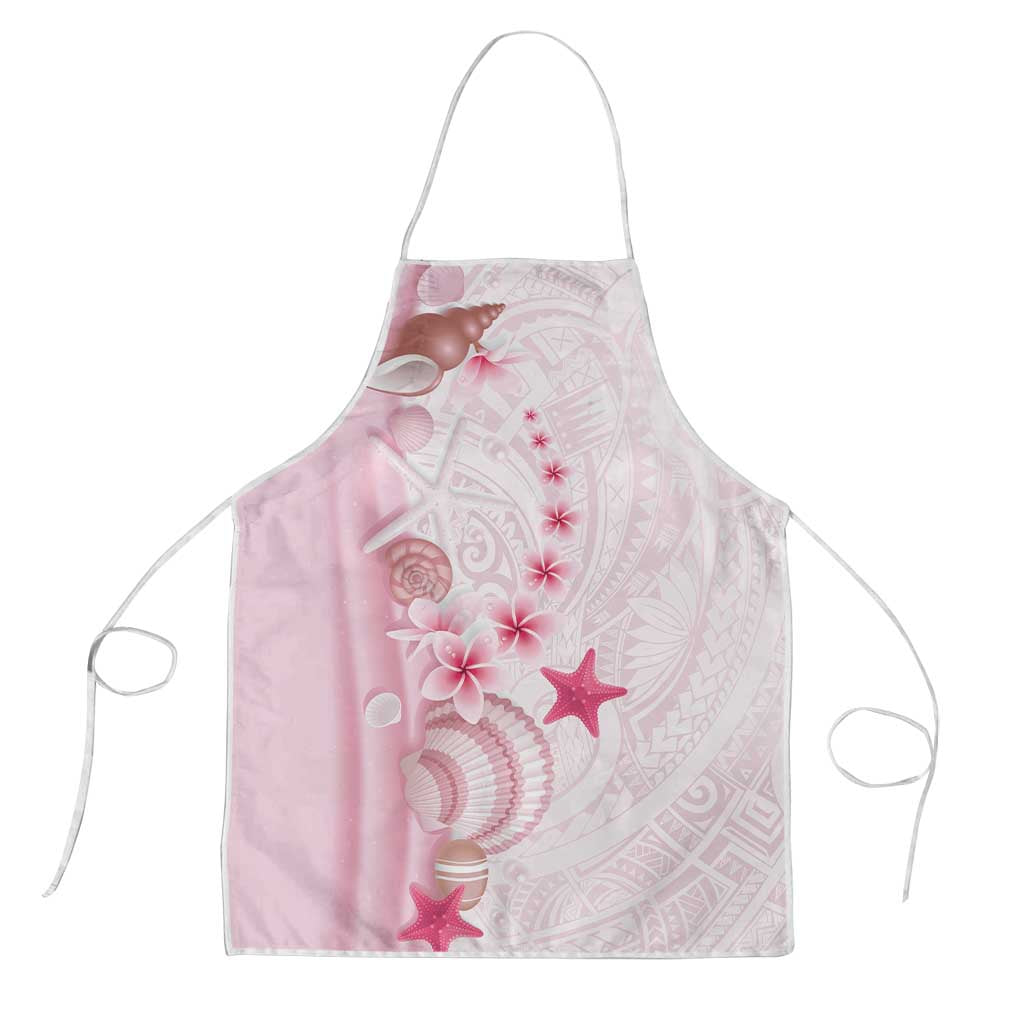 Pink Plumeria Sea Shell Apron Starfish Polynesian Pattern - Polynesian Pride