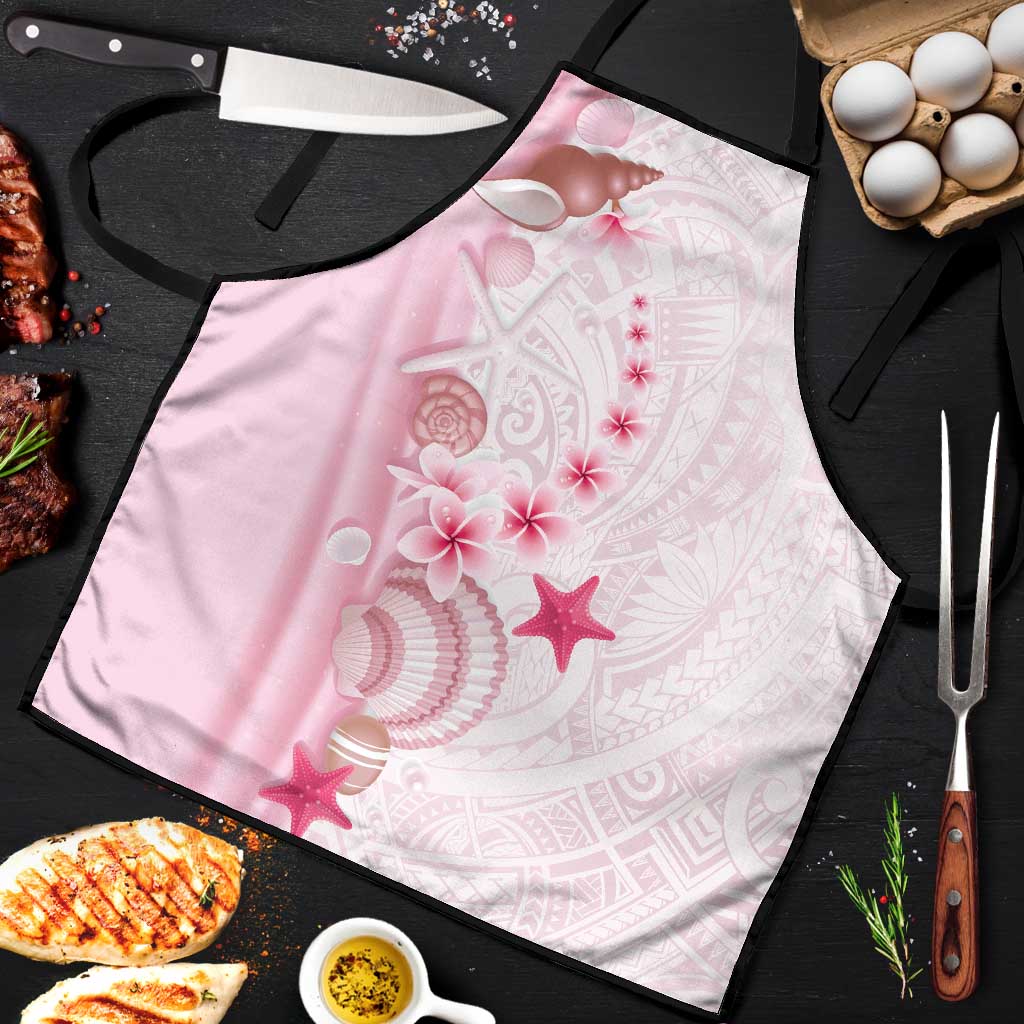 Pink Plumeria Sea Shell Apron Starfish Polynesian Pattern - Polynesian Pride