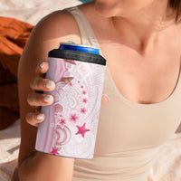 Pink Plumeria Sea Shell 4 in 1 Can Cooler Tumbler Starfish Polynesian Pattern - Polynesian Pride