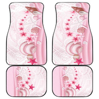 Pink Plumeria Sea Shell Car Mats Starfish Polynesian Pattern - Polynesian Pride