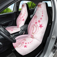 Pink Plumeria Sea Shell Car Seat Cover Starfish Polynesian Pattern - Polynesian Pride