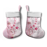 Pink Plumeria Sea Shell Christmas Stocking Starfish Polynesian Pattern - Polynesian Pride