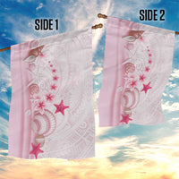 Pink Plumeria Sea Shell Garden Flag Starfish Polynesian Pattern - Polynesian Pride