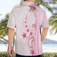 Pink Plumeria Sea Shell Hawaiian Shirt Starfish Polynesian Pattern - Polynesian Pride