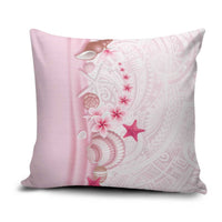 Pink Plumeria Sea Shell Pillow Cover Starfish Polynesian Pattern - Polynesian Pride