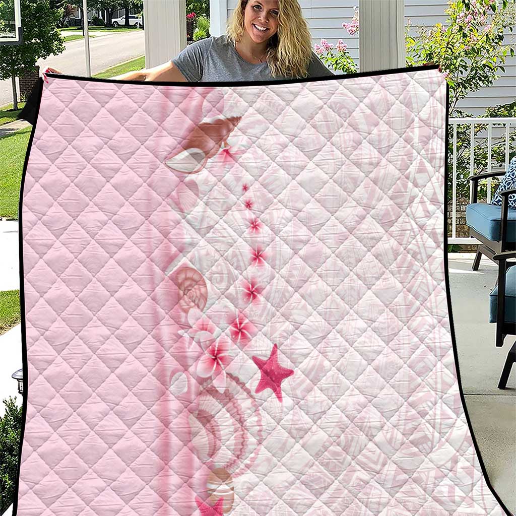 Pink Plumeria Sea Shell Quilt Starfish Polynesian Pattern - Polynesian Pride