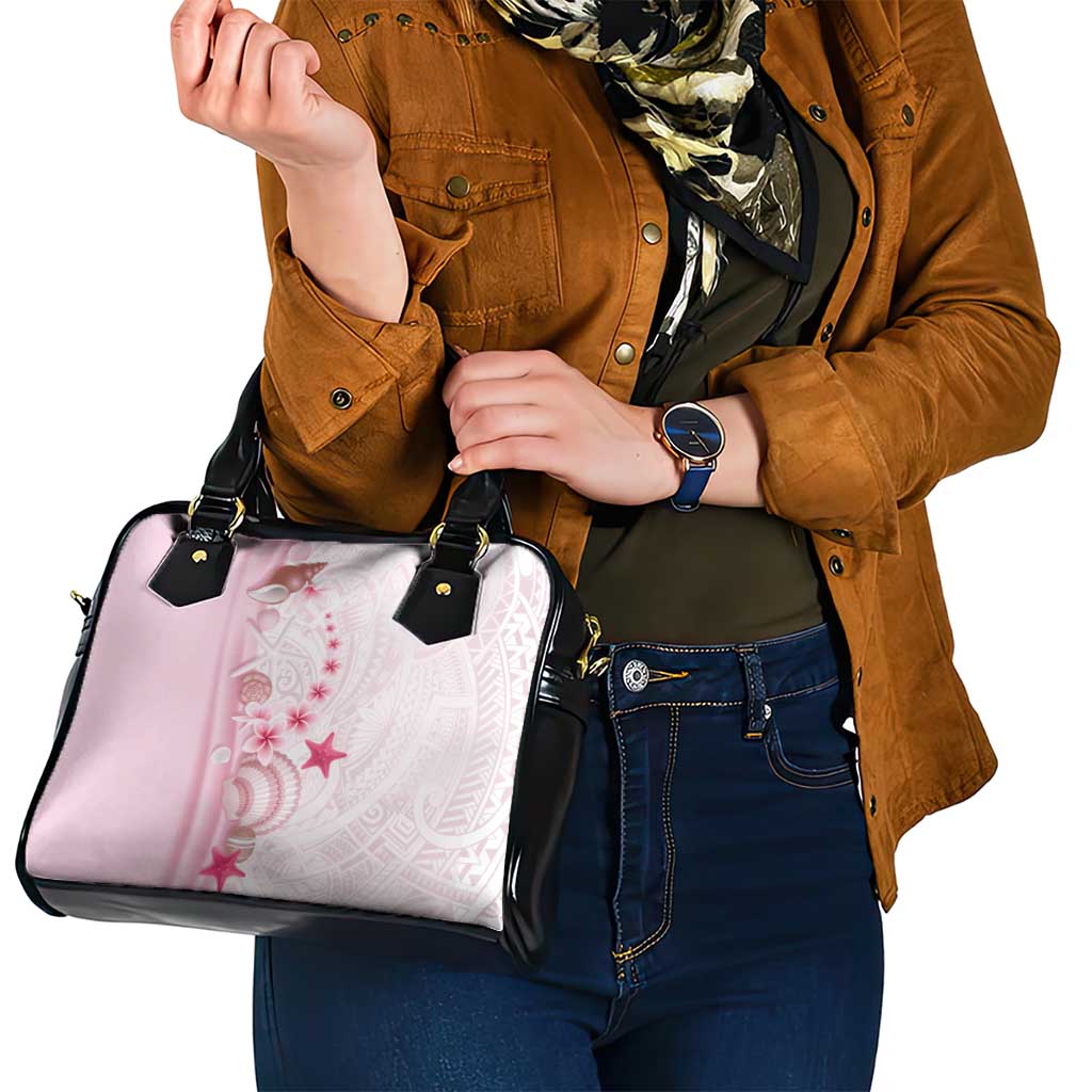 Pink Plumeria Sea Shell Shoulder Handbag Starfish Polynesian Pattern - Polynesian Pride