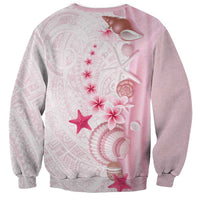 Pink Plumeria Sea Shell Sweatshirt Starfish Polynesian Pattern LT01 - Polynesian Pride