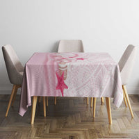 Pink Plumeria Sea Shell Tablecloth Starfish Polynesian Pattern - Polynesian Pride