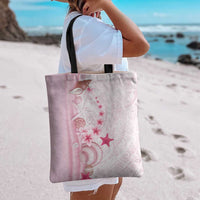 Pink Plumeria Sea Shell Tote Bag Starfish Polynesian Pattern - Polynesian Pride
