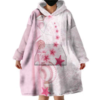 Pink Plumeria Sea Shell Wearable Blanket Hoodie Starfish Polynesian Pattern - Polynesian Pride