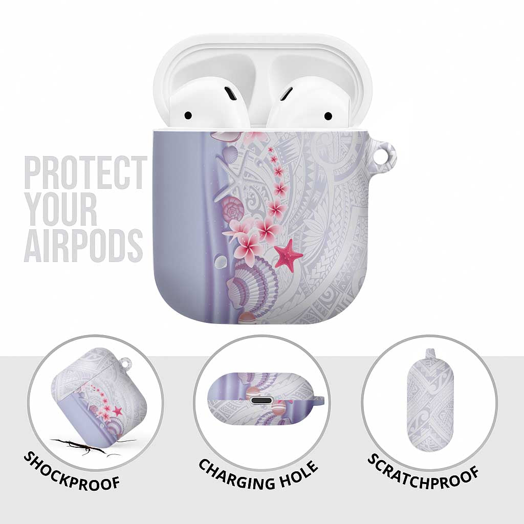 Purple Plumeria Sea Shell AirPods Case Starfish Polynesian Pattern - Polynesian Pride