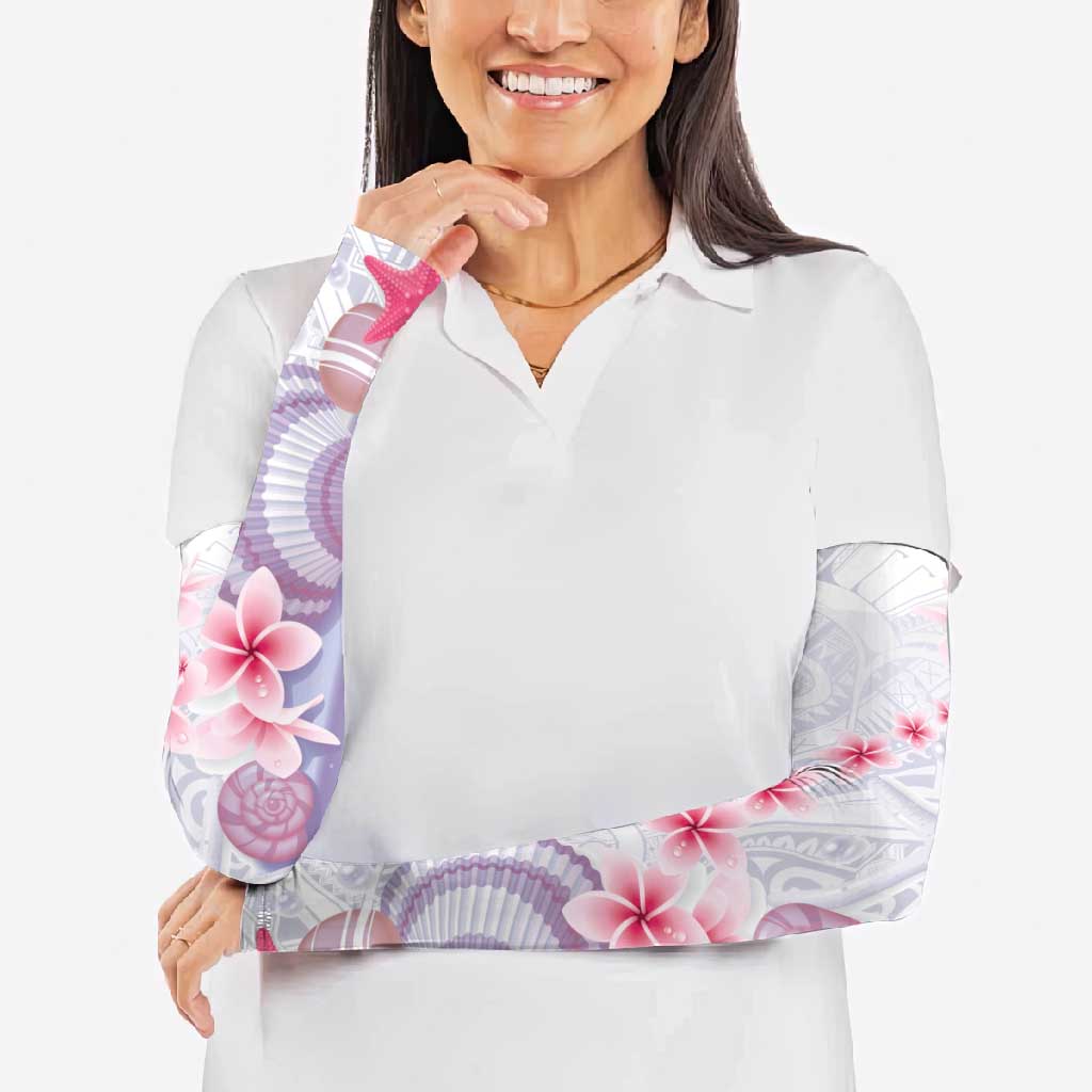 Purple Plumeria Sea Shell Arm Sleeves Starfish Polynesian Pattern - Polynesian Pride