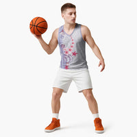 Purple Plumeria Sea Shell Basketball Jersey Starfish Polynesian Pattern - Polynesian Pride